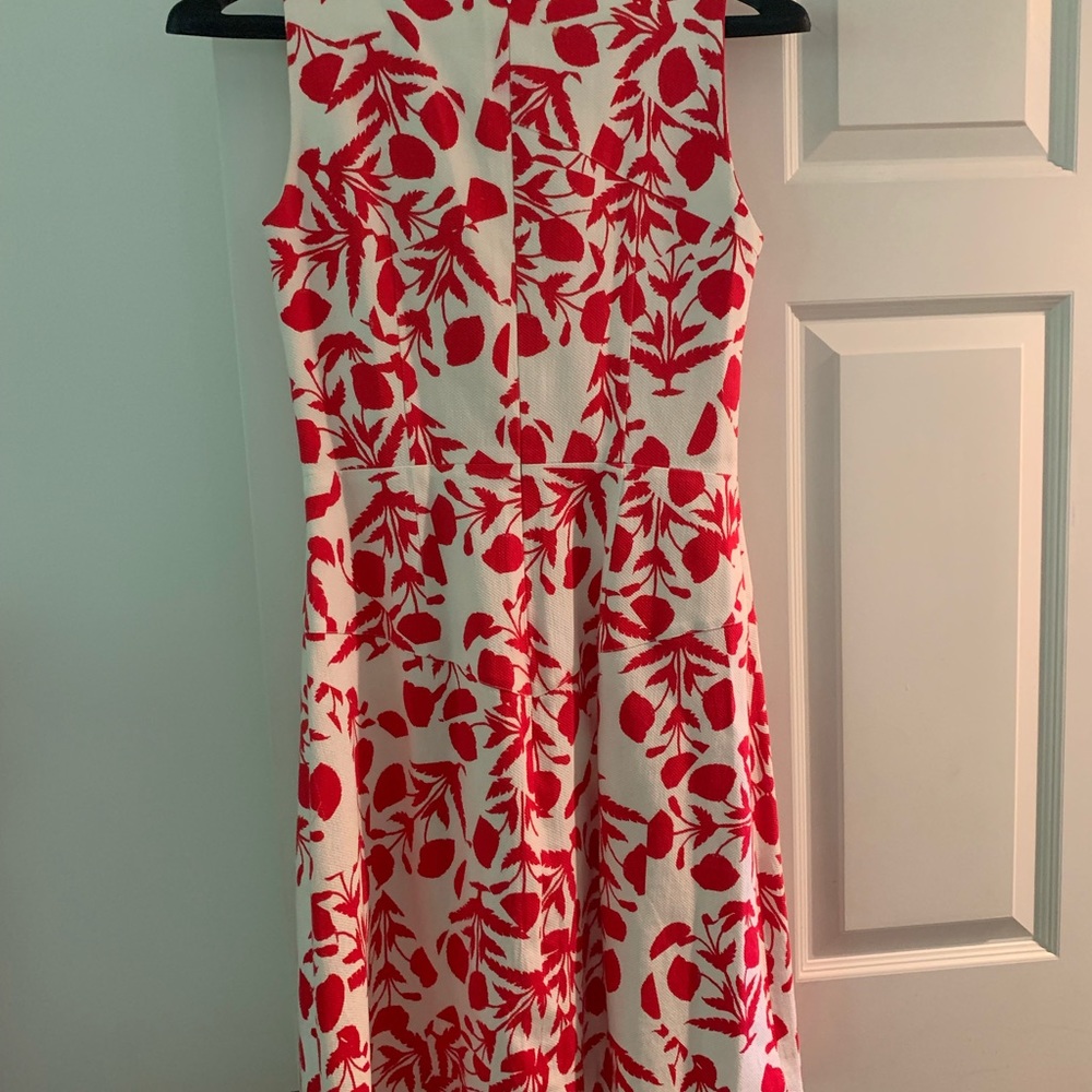 Oscar de la Renta red and white dress. Like new. - Picture 3 of 3